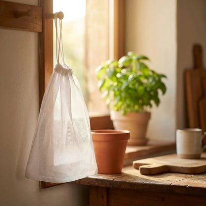 Juego de bolsas filtrantes de alta calidad en tela natural (lavables y reutilizables)