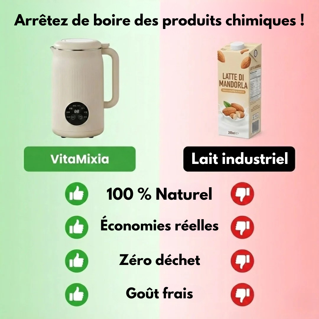 VitaMixia - Transforma 30 céntimos de almendras en 1L de leche cremosa. En 3 minutos.