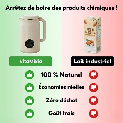 VitaMixia - Transforma 30 céntimos de almendras en 1L de leche cremosa. En 3 minutos.