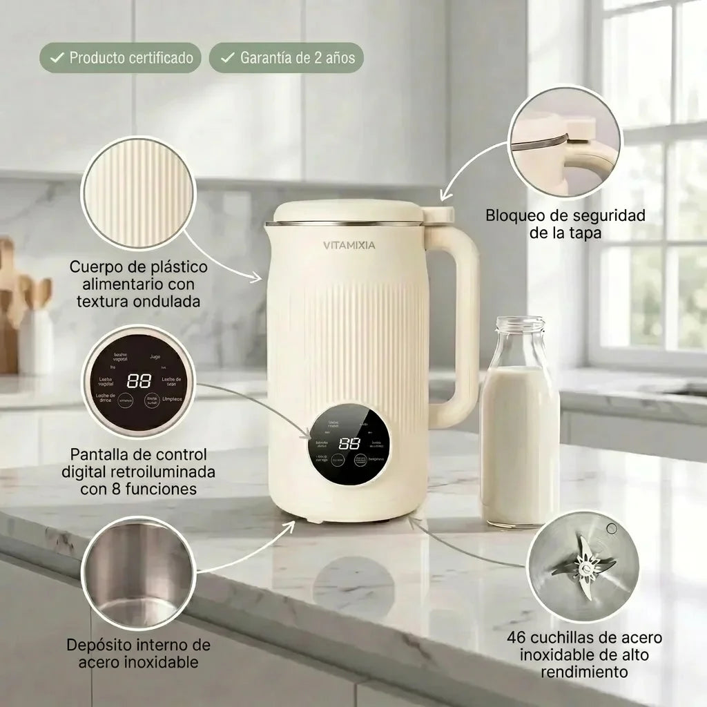 VitaMixia - Multifunción 8 en 1 para Preparar Bebidas Vegetales, Zumos y Mucho Más.